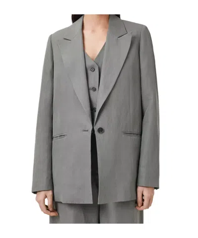 Allsaints Averie Single-breasted Blazer In Grey