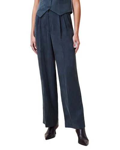 Allsaints Averie Ten Pleated Waist Pants In Blueberry Blue