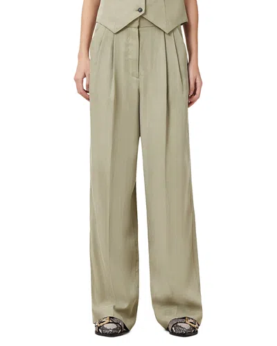 Allsaints Averie Ten Pleated Waist Pants In Sage Green