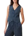 Allsaints Averie Ten Waistcoat In Blueberry Blue