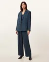 Allsaints Averie Ten Wide Leg Trousers In Blueberry Blue