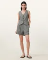 Allsaints Averie Tencel Relaxed Fit Linen Blend Shorts In Grey