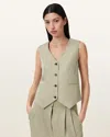 Allsaints Averie Tencel Relaxed Fit Vest In Sage Green