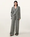 Allsaints Pleated Wide-leg Averie Trousers In Grey