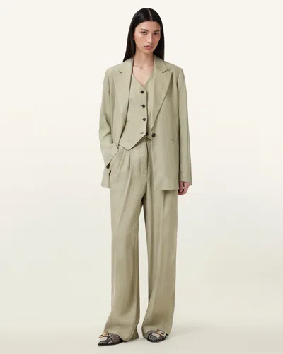 Allsaints Averie Tencel Wide Leg Pants In Sage Green