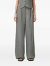 Allsaints Pleated Wide-leg Averie Trousers In Gray