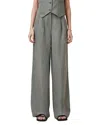 Allsaints Pleated Wide-leg Averie Trousers In Grey