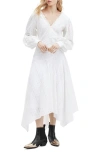 Allsaints Aviana V-neck Broderie Maxi Dress In Off White