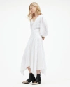 Allsaints Aviana V-neck Broderie Maxi Dress In Off White