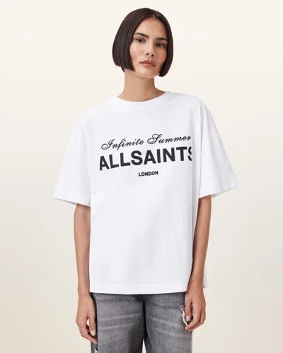 Allsaints Avri Oversized T-shirt In Optic White