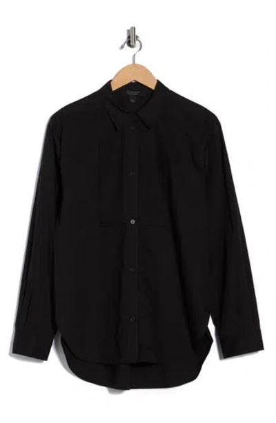 Allsaints Avril Cotton Button-up Shirt In Black