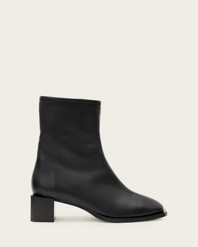 Allsaints Avril Leather Ankle Boots In Black