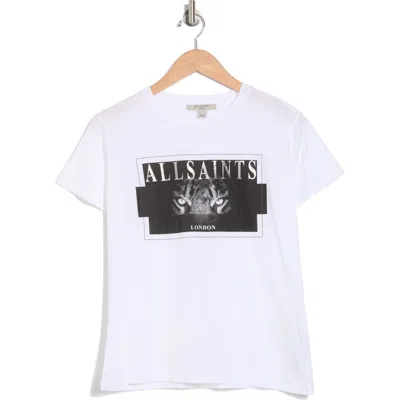 Allsaints Axyl Grace Cotton Graphic T-shirt In Optic White