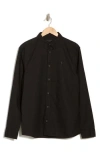 Allsaints Azur Long Sleeve Cotton Button-up Shirt In Black