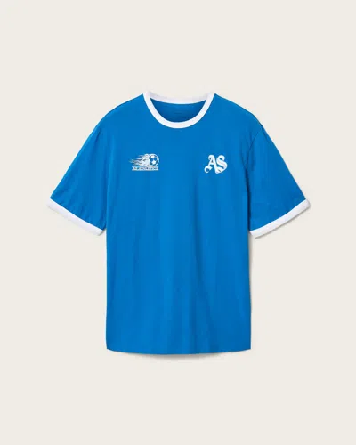 Allsaints Azzurri Short Sleeve Crew Neck T-shirt In Blue