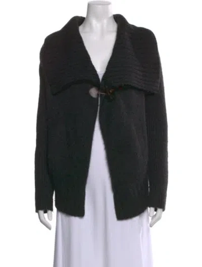 Pre-owned Allsaints Baby Alpaca Open Front Sweater In Gray