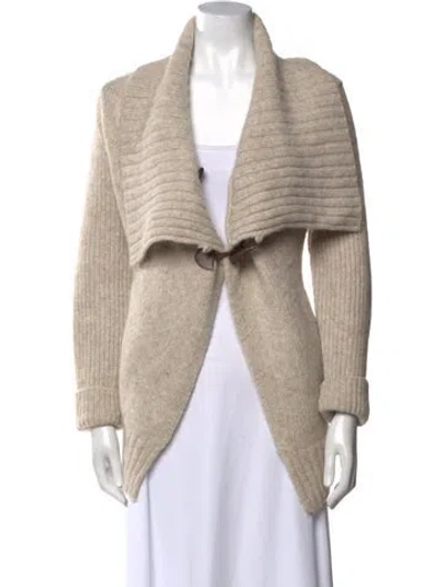 Pre-owned Allsaints Baby Alpaca Open Front Sweater In Neutral