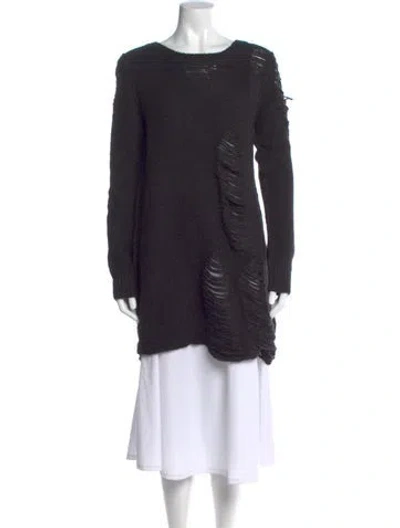 Pre-owned Allsaints Baby Alpaca Scoop Neck Sweater In Black
