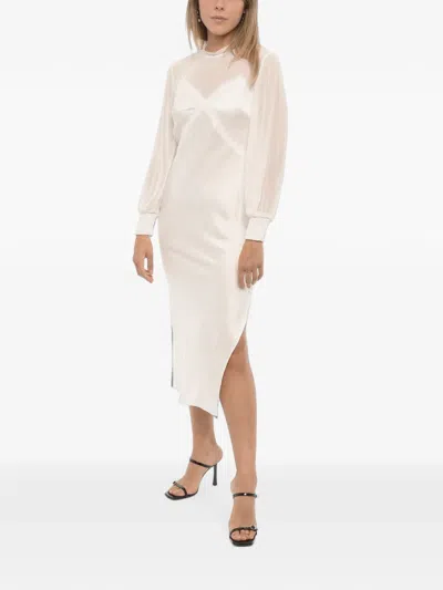 Allsaints Bailey Lace-trim Midi Dress In White