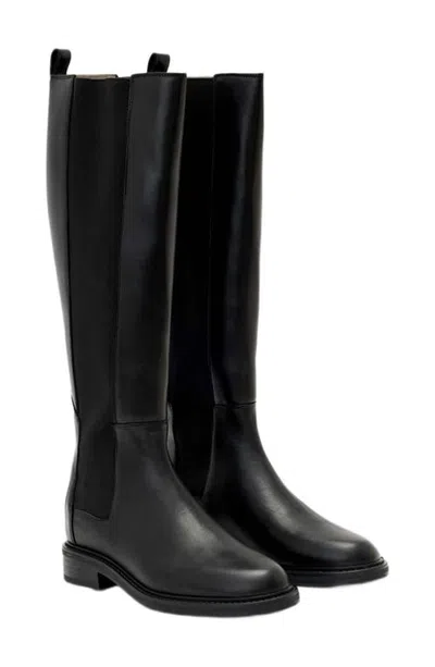 Allsaints Bales Suede Knee High Boot In Black