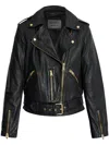 Allsaints Balfern Leather Biker Jacket In Black