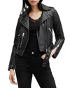 Allsaints Balfern Leather Biker Jacket In Black/silver