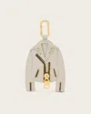 Allsaints Balfern Leather Keyring In White