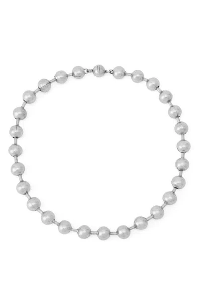 Allsaints Ball Chain Collar Necklace In Metallic