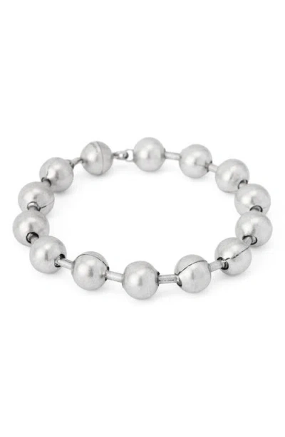 Allsaints Ball Chain Flexible Bracelet In Metallic