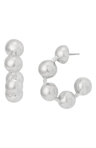 Allsaints Ballchain Hoop Earrings In Metallic