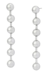 Allsaints Ballchain Linear Earrings In Silver