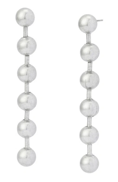 Allsaints Ballchain Linear Earrings In Silver