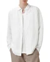 Allsaints Bandol Relaxed Fit Linen Shirt In White