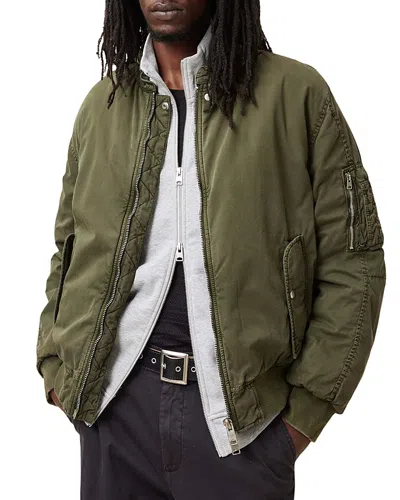 Allsaints Banner Relaxed Fit Bomber Jacket In Pastoral Green