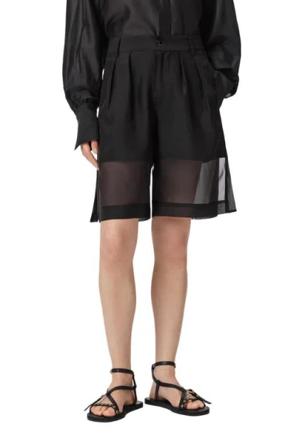Allsaints Banu Sheer Shorts In Black