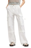 Allsaints Barbara Adjustable Cuffed Cargo Trousers In Optic White