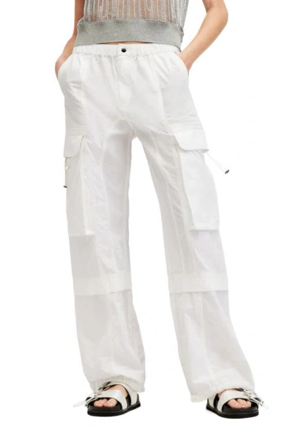 Allsaints Barbara Cargo Pants In Optic White