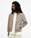 Allsaints Bassett Ramskull Bomber Jacket In Acre Brown