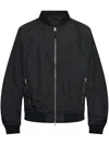 Allsaints Mens Black Bassett Zipped Cotton-blend Bomber Jacket Xxl In Black