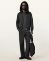 Allsaints Bassett Ramskull Bomber Jacket In Black/dull Green