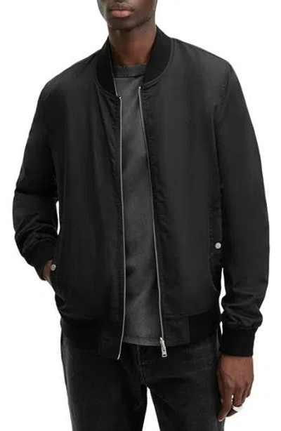 Allsaints Bassett Reversible Bomber Jacket In Black
