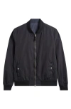 Allsaints Bassett Reversible Bomber Jacket In Black/command Blue