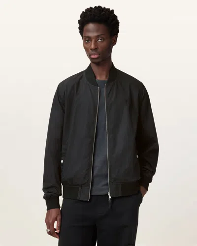 Allsaints Bassett Reversible Ramskull Bomber Jacket In Black
