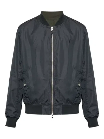 Allsaints Bassett Zip-fatening Reversible Jacket In Blue