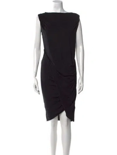 Pre-owned Allsaints Bateau Neckline Knee-length Dress In Black