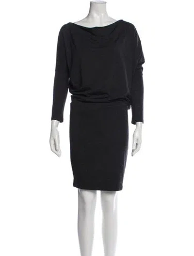 Pre-owned Allsaints Bateau Neckline Knee-length Dress In Black