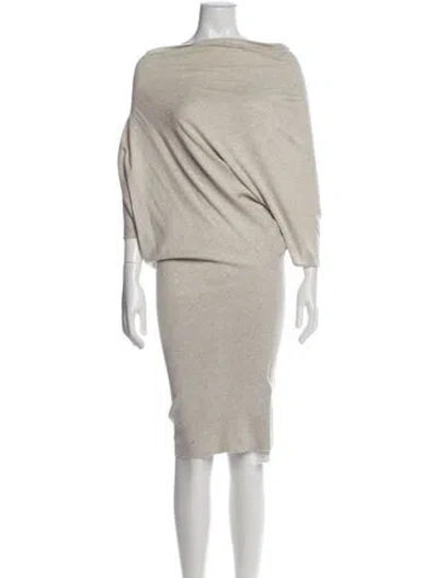 Pre-owned Allsaints Bateau Neckline Knee-length Dress In Gray