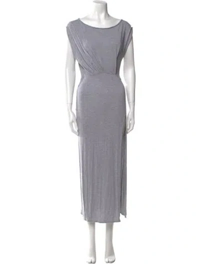 Pre-owned Allsaints Bateau Neckline Long Dress In Gray
