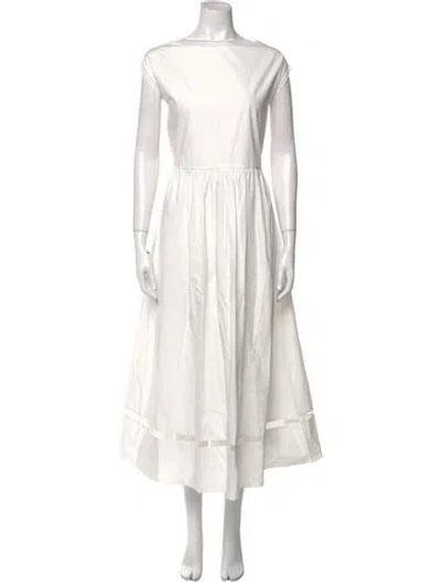 Pre-owned Allsaints Bateau Neckline Long Dress W/ Tags In White