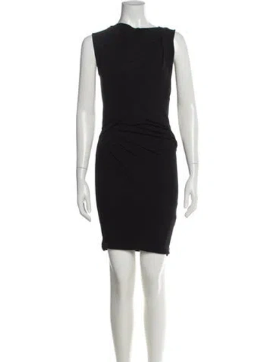 Pre-owned Allsaints Bateau Neckline Mini Dress In Black